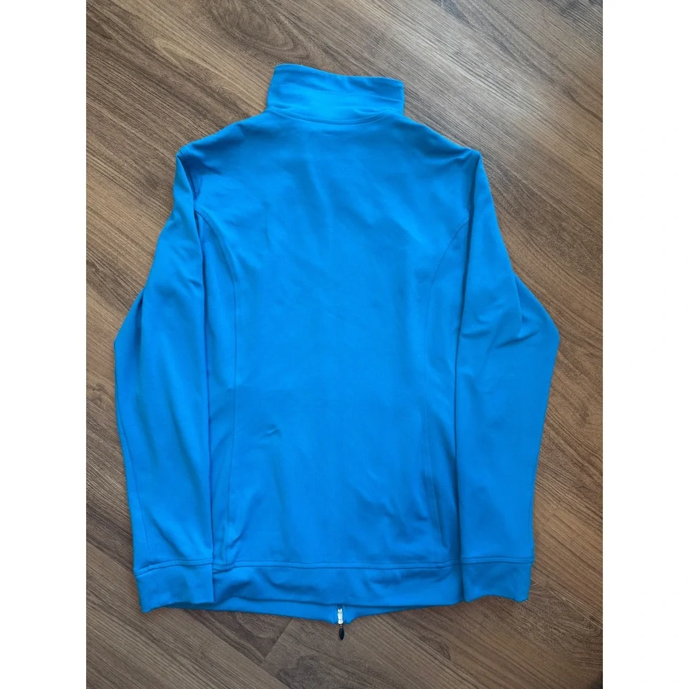 Jockey Person to Person Womens Blue Full Double Zip Mock Neck Active Jacket M
